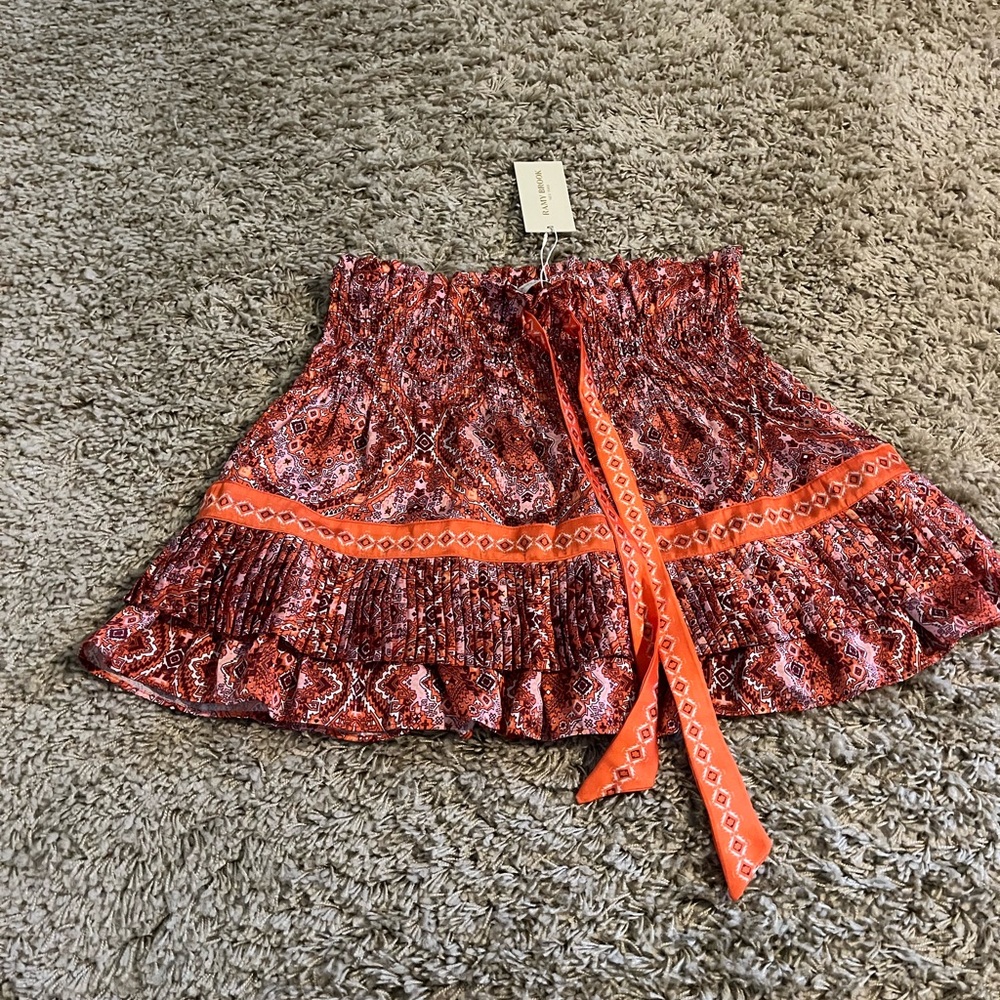 Ramy Brook Red Pink and orange Mini Skirt Resort Wear